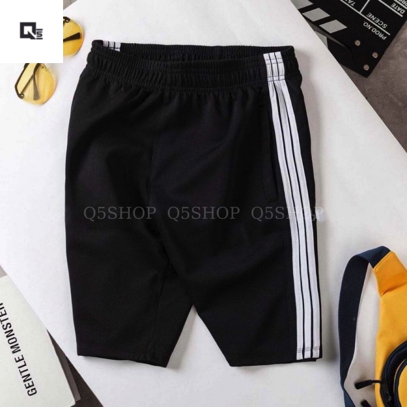 Quần Ngố nam Quần short nam kẻ sọc chất kiệu vải nỉ trơn cao cấp thoáng mát không xù hè Q5