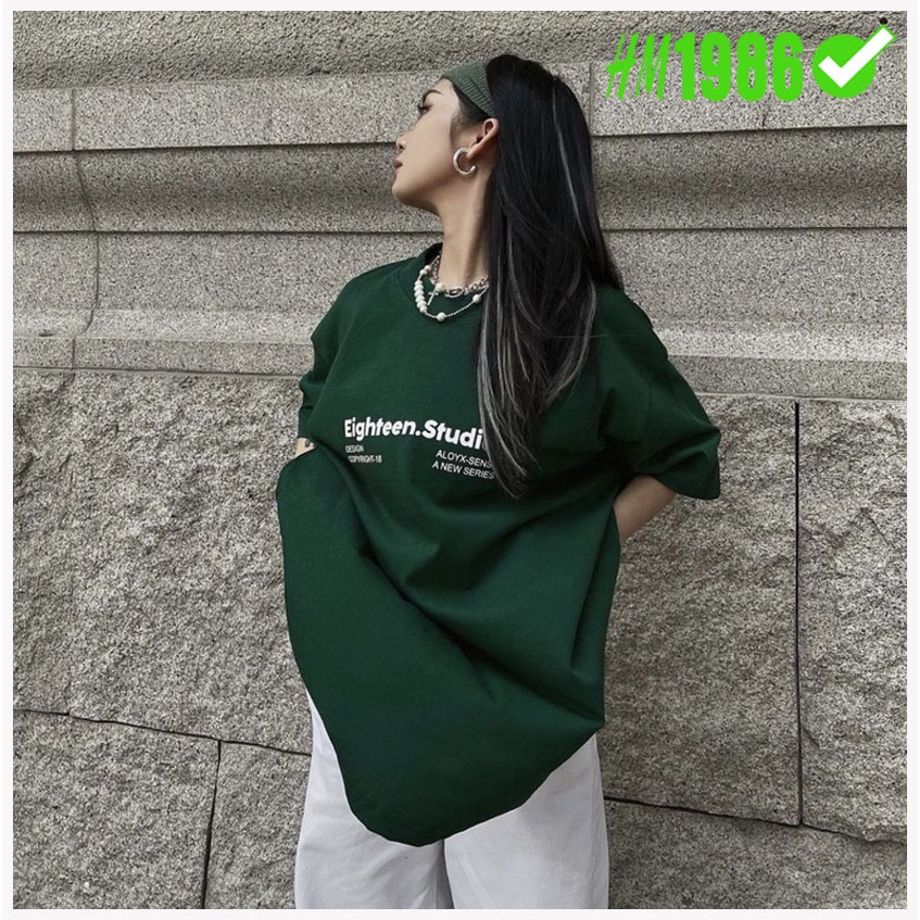 Áo Thun Tay Lỡ EIGHTEEN.STUDIO Áo Thun Xanh Lá , Áo Thun Form rộng Nam Nữ  Ulzzang Unisex MH1986 , 3192