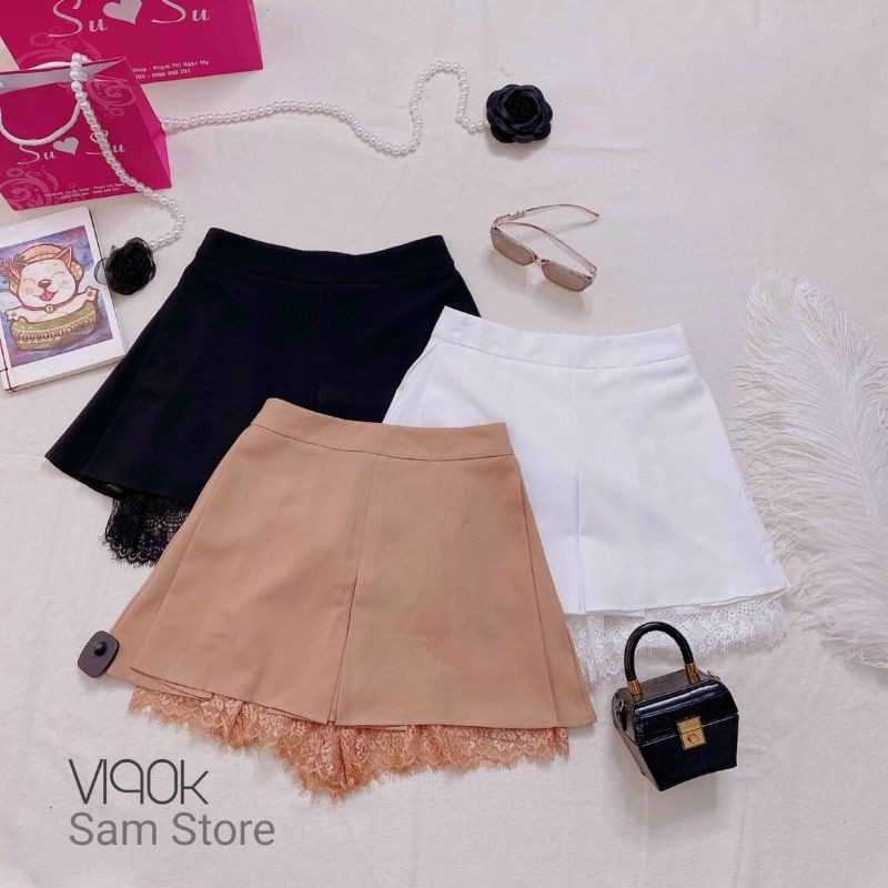 Chân Váy Ngắn Phối Ren Tuyết Mưa Size SML SamStore