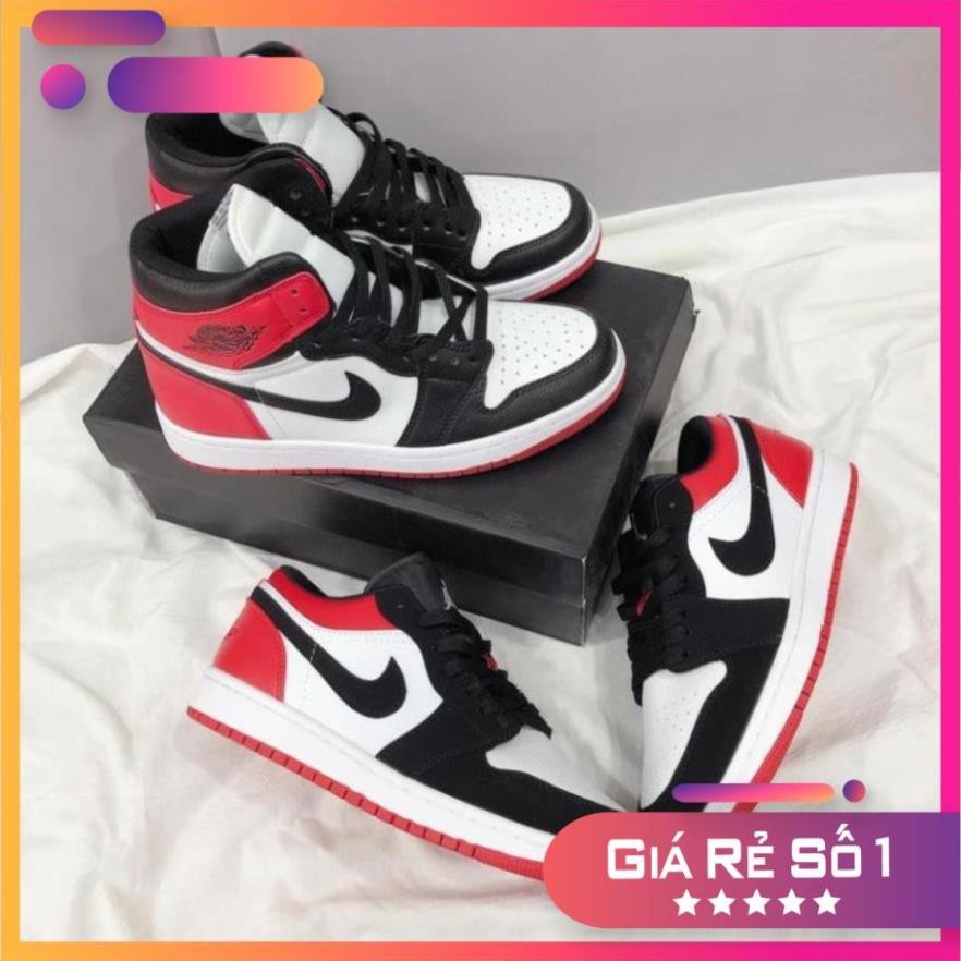 Giày Thể thao JD Đỏ đen, Giày Sneaker cao cổ thấp cổ