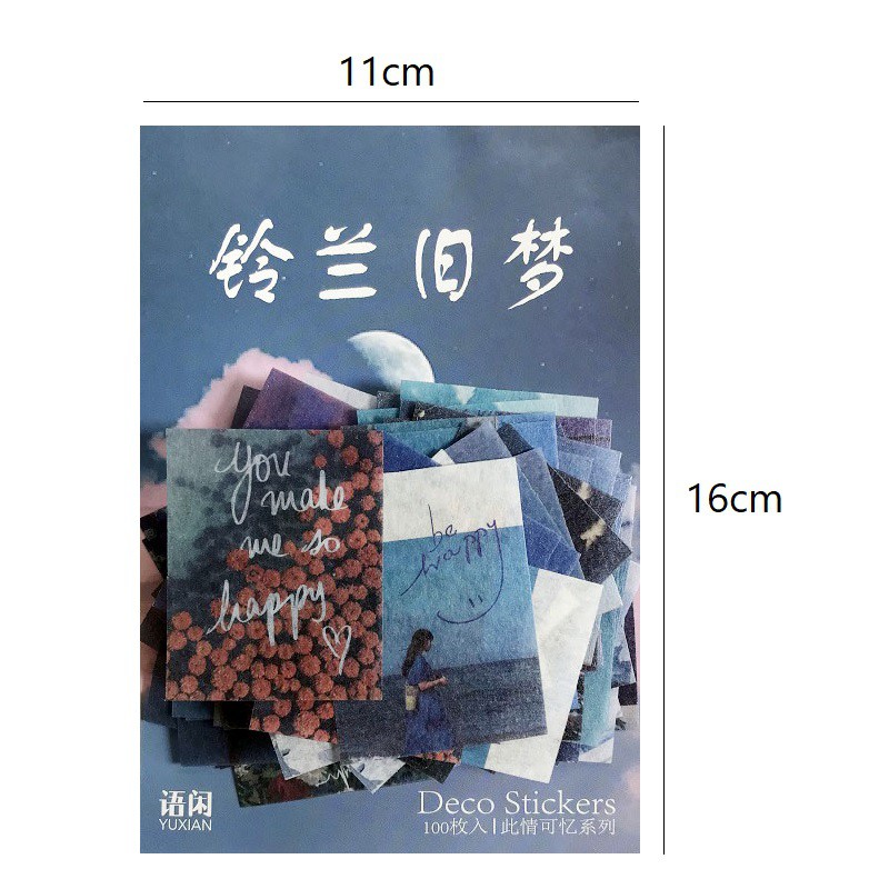 Gói 100 sticker giấy SG101 Gachini