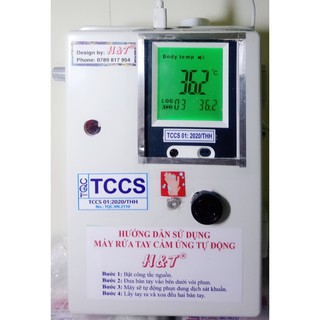 Máy rửa tay sát khuẩn tự động và đo thân nhiệt hồng ngoại H&T