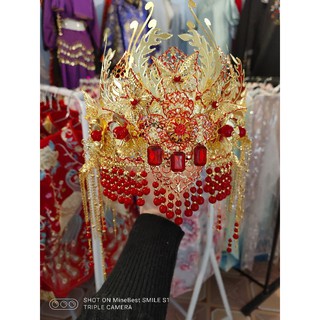 (Video thật) ĐỘC QUYỀN mũ mão cô dâu cổ trang mũ phượng lang điện hạ