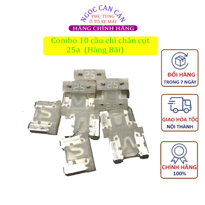 Combo 10 cầu chì chân cụt 7,5a – 30a (Hàng Bãi)