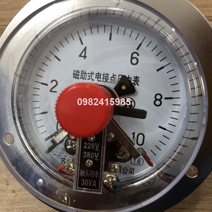 Đồng hồ 3 kim tiếp điểm điện mặt 100mm -30va chân đứng,chân sau Đủ dải áp