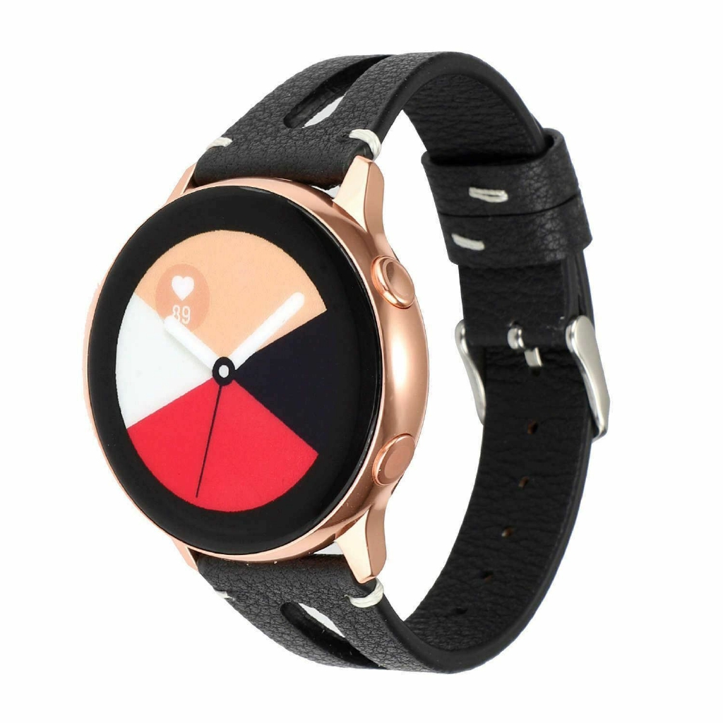 Dây Đeo Da 20mm 22mm Samsung Galaxy Watch 3 41 / 45mm Gear S3 Galaxy Watch 42mm 46mm Active 2