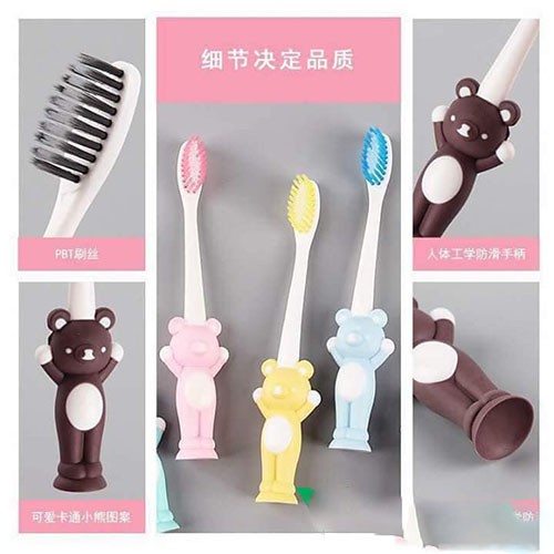 Combo 4 bàn chải hình thú kute cho bé