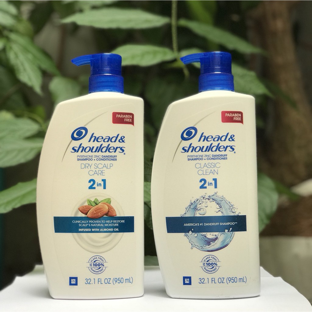 Dầu gội và xả 2 trong 1 Head & Shoulders Classic Clean 835ml/ Dry Scalp Care 1.18l - Made in USA