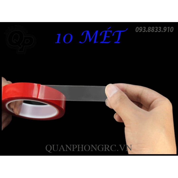 Băng Keo 2 Mặt Mỏng trong suốt 10 mét