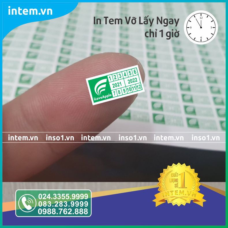 1000 TEM VỠ BẢO HÀNH ĐIỆN THOẠI CHỮ NHẬT 0.8x1,5cm