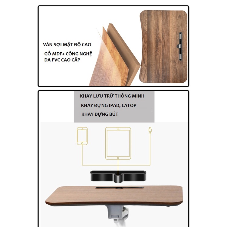 Bàn làm việc thông minh Homexinh nâng hạ chiều cao ,bàn học bàn di động xoay 360 độ