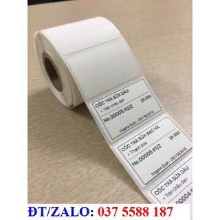 Giấy In tem mã vạch, Tem Phụ 50x30 ,Cuộn 30m