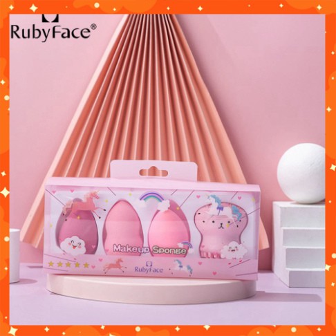 Set 3 mút tán nền + rửa mặt bạch tuộc RubyFace - shop8868