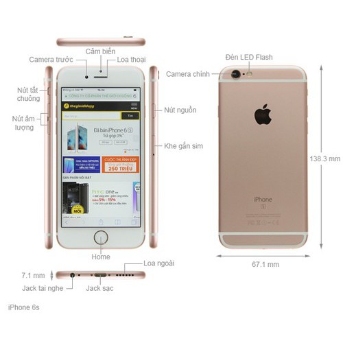 [Mã 77ELSALE hoàn 7% đơn 300K] ⚡️Điện Thoại iPhone 6s Quốc Tế 16Gb - 32Gb - 64Gb mới 99% | BigBuy360 - bigbuy360.vn