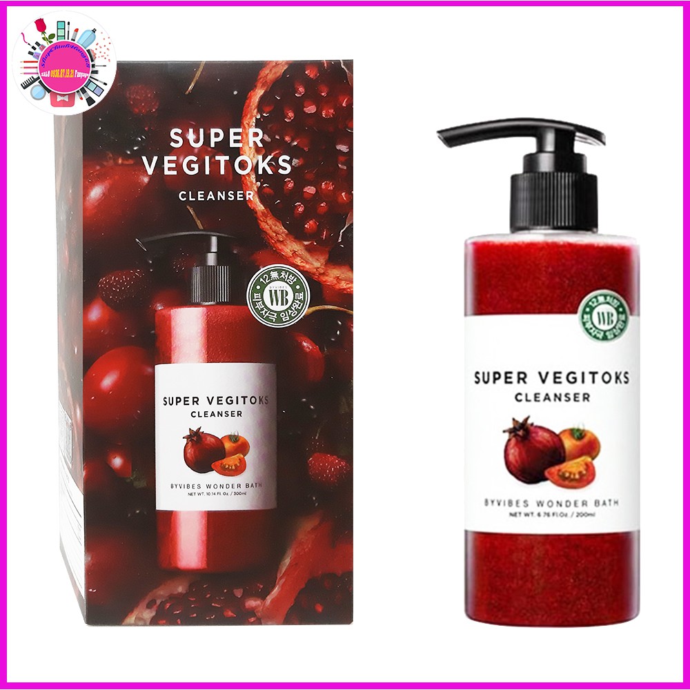 Sữa Rửa Mặt Thải Độc Rau Củ SUPER VEGITOKS CLEANSER Màu Đỏ