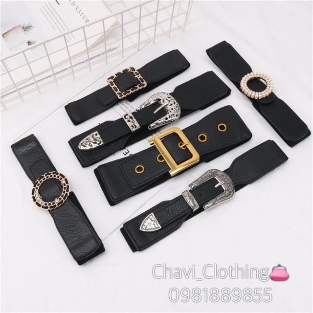 Đai váy bản 4cm sang chảnh mạ đồng vàng óng
