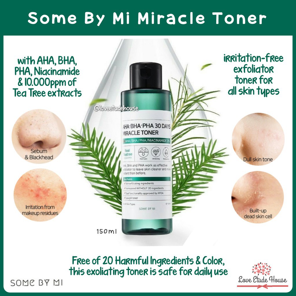 Combo 2 sản phẩm Toner + Kem giảm mụn Some By Mi AHA-BHA-PHA 30 Days Miracle Toner Cream (Toner + kem)