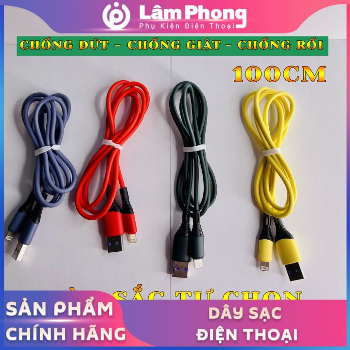 Cáp Sạc Nhanh iPhone - Samsung 2.4A ⚡SIÊU BỀN⚡ - [ 1 ĐỔI 1] Chống giật , Chống Gẫy Đứt, độ dài lên đến 100cm