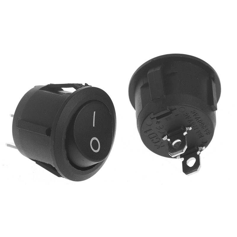Set 2 công tắc bật/ tắt mini 3-Pin 6A 250V AC màu đen