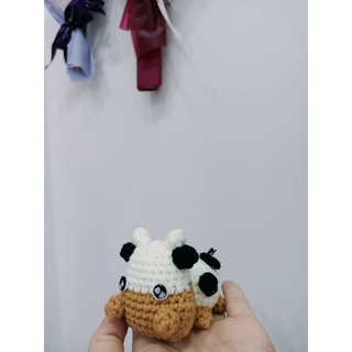 Móc khóa len bò sữa