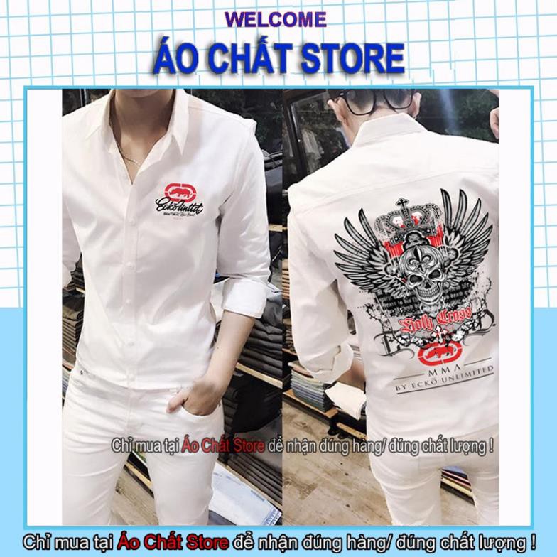 (VIDEO + ẢNH THẬT) Áo sơ mi nam tay dài ECKO SKULL cao cấp | hàng form chuẩn SM278 | Áo Chất Store