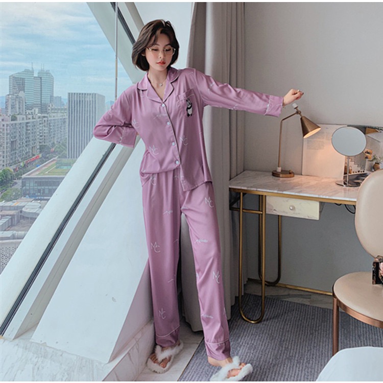 Đồ ngủ Pijamas, đồ bộ nữ dài tay mặc nhà chất liệu lụa cao cấp | BigBuy360 - bigbuy360.vn