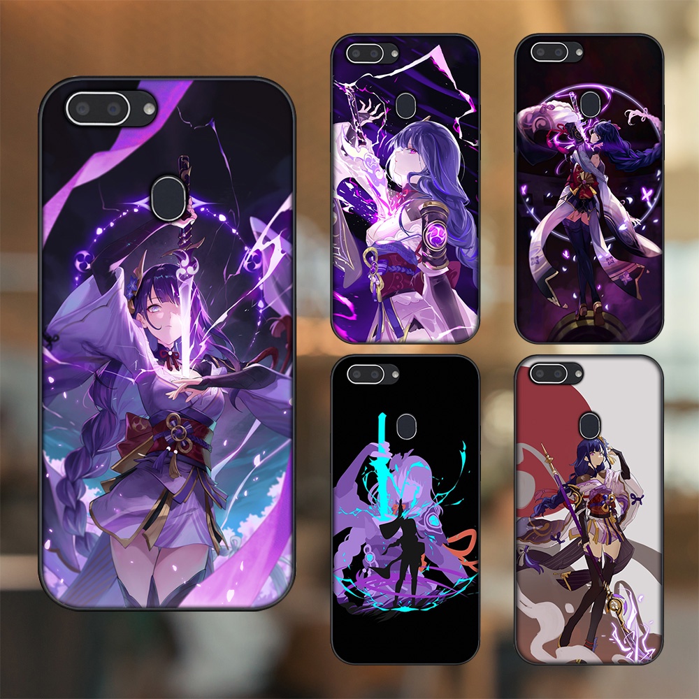 Ốp lưng Realme 2 viền đen in hình Raiden Shogun Genshin Impact