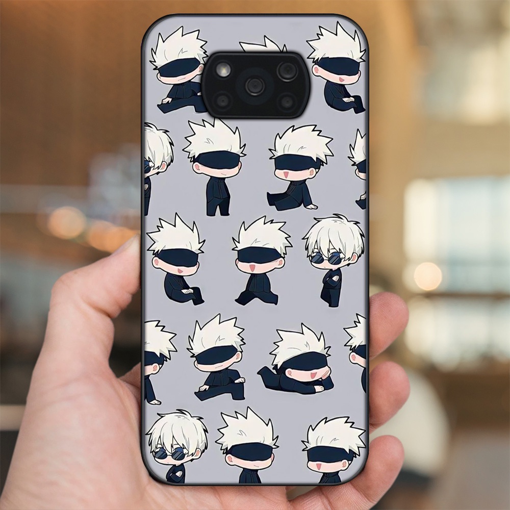 Ốp lưng Xiaomi Poco X3, Poco X3 Pro, Poco X3 NFC viền đen in hình Satoru Jujutsu Kaisen