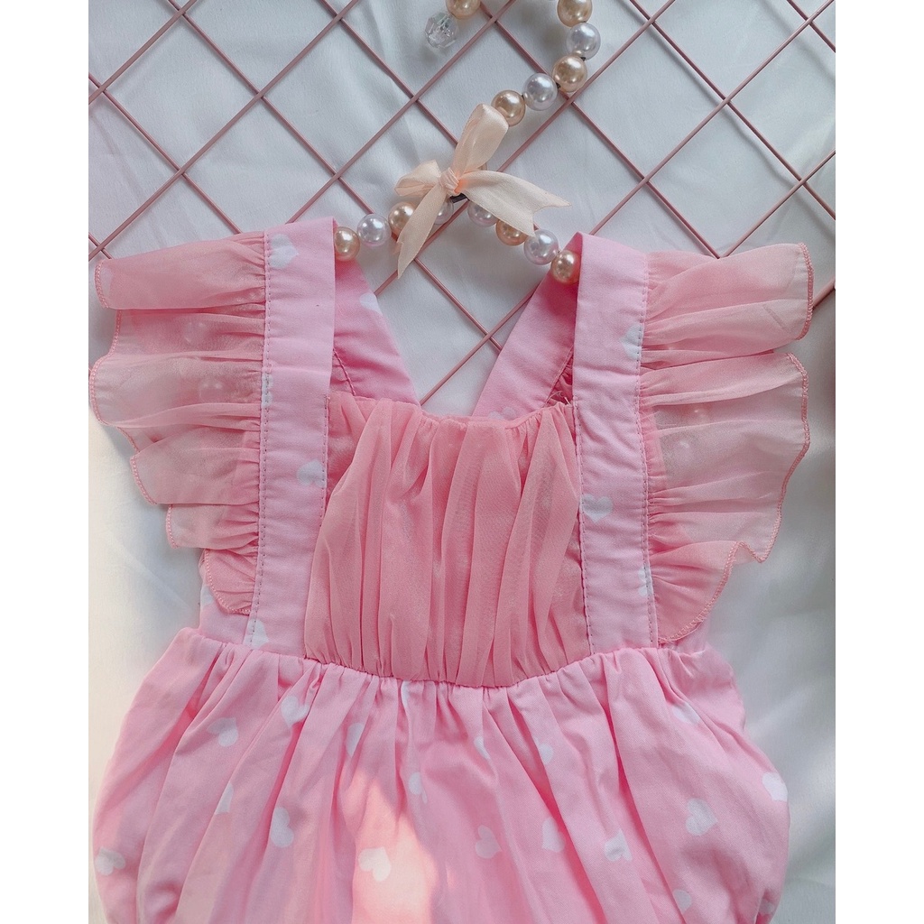 Set Body Cho Bé Gái Sơ Sinh MINTSCLOSET Cánh Tiên Nhún Ngực Kèm Nón Size Từ Sơ Sinh Đến 1 Tuổi - BS6060