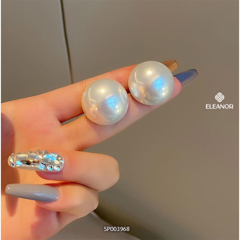 Bông tai nữ chuôi bạc 925 Eleanor Accessories nửa hạt châu lớn phụ kiện trang sức thanh lịch