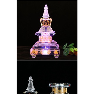Tháp xá lợi pha lê đính đá-có đèn LED [PBMC]