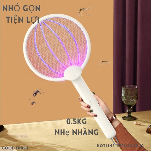 Vợt Bắt Muỗi Thông Minh Gấp Gọn 2 In 1 - Đèn Bắt Muỗi Tự Động Ban Đêm Gấp Gọng Nhỏ,