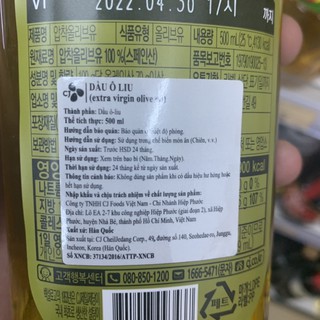 Dầu oliu Beksul Hàn Quốc chai 500ml