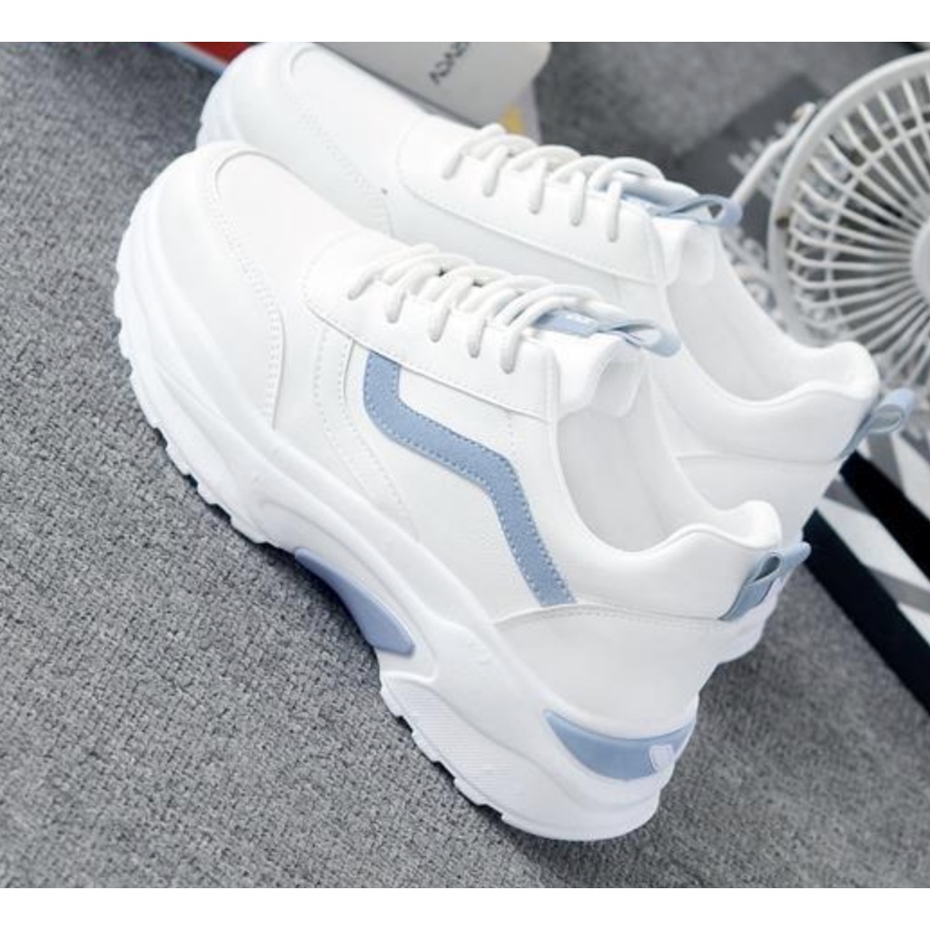 Hỗ trợ giao hàng nhanh_Giày the thao Sneaker Ulzzang phối đơn giãn mã số 3 viền xanh, mã số 4 viền hồng