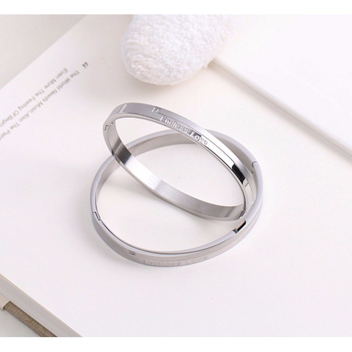 Bộ Vòng Tay Đôi Nam Nữ Endless Love Ti Tan Không Đen Cao Cấp TT 0708