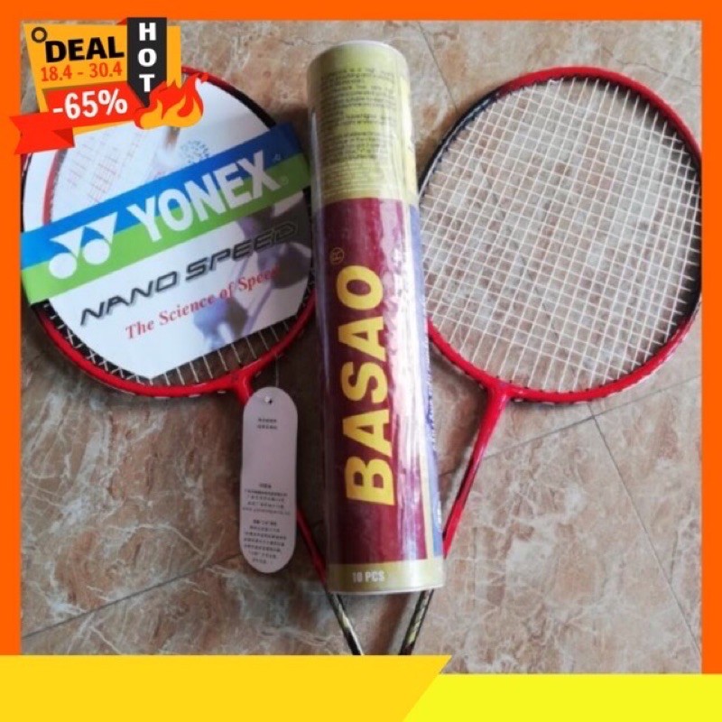 Combo 2 vợt yonex khuyến mãi căng cước, hộp cầu lông 3 sao và bao đựng vợt