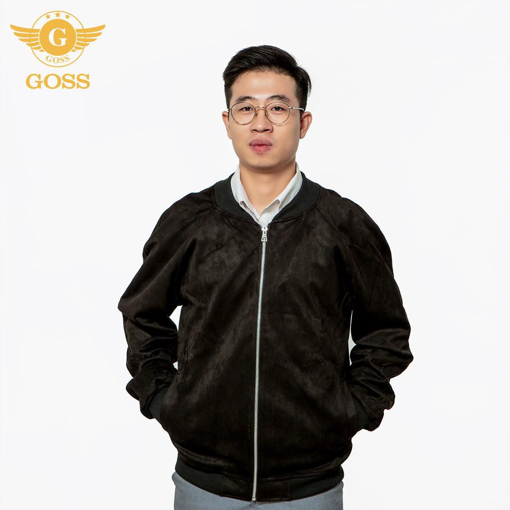 ⭐FREESHIP⭐ Áo khoác nam da lộn Bomber GOSS KG01 chống gió giữ nhiệt - Áo khoác nam cao cấp chính hãng "