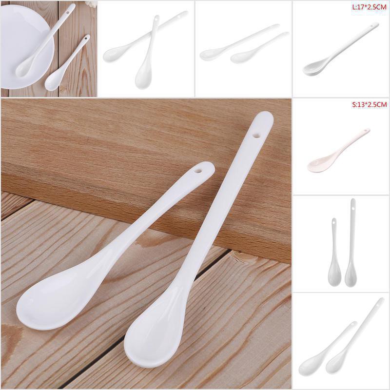 Bộ Muỗng Cà Phê Bằng Sứ Tay Cầm Dài Tiện Dụng