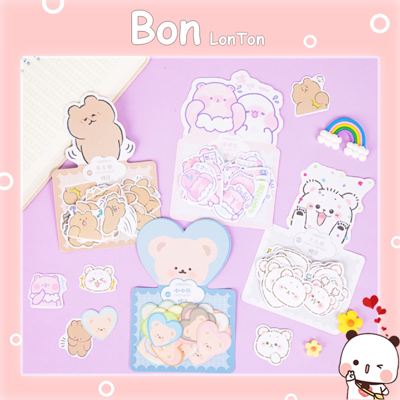 Sticker 40 miếng dán cute chống nước siêu đáng yêu, hình dán mũ bảo hiểm, laptop, điện thoại, vali