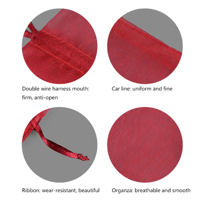 Túi Vải Organza Đựng Trang Sức Nhiều Màu Kích Thước 9x7cm