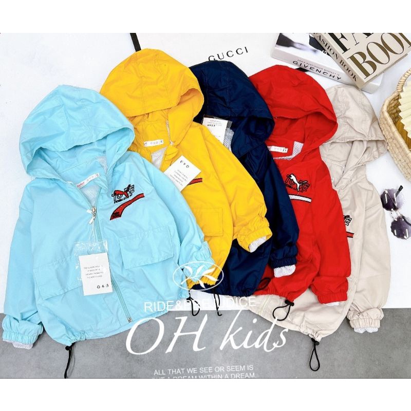 Áo Khoác Gió 2 Lớp Lót Lưới bé trai bé gái size đại