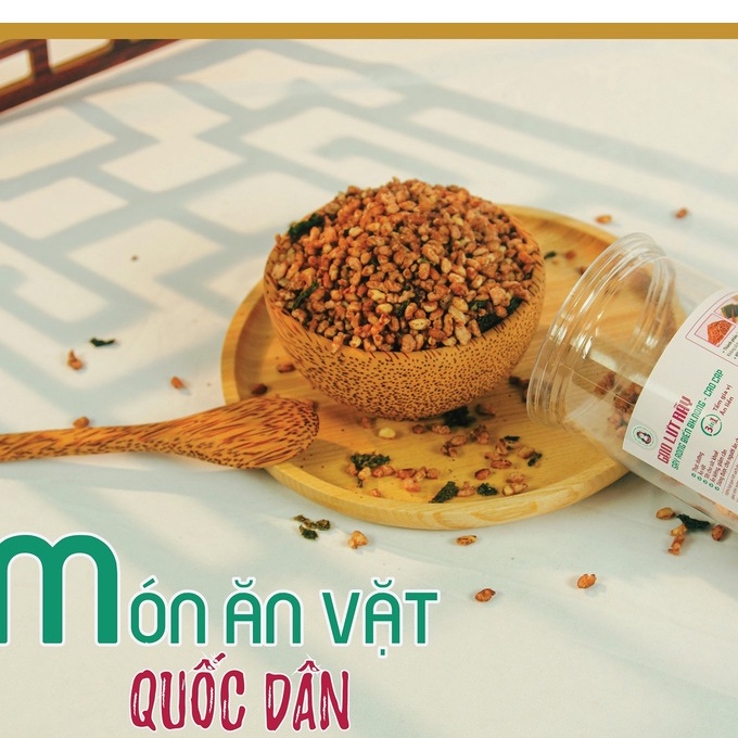 Gạo Lứt Sấy Rong Biển 200gr Cô Gái Bhnong Thơm Ngon Giòn Tan, Ăn Vặt Ngon Cho Giới Trẻ