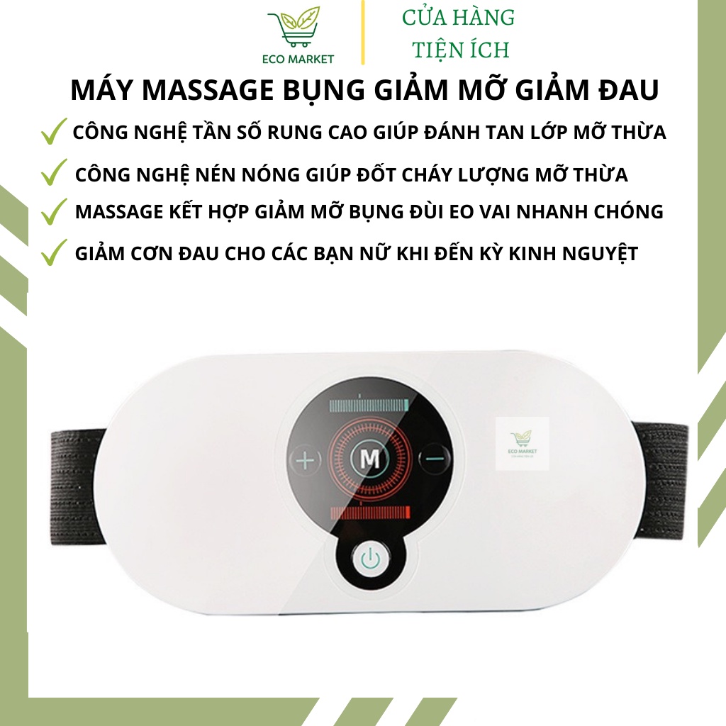 Máy massage làm ấm bụng đai đeo giảm đau bụng kinh nguyệt, máy massage bụng đốt cháy mỡ thừa - SET2100