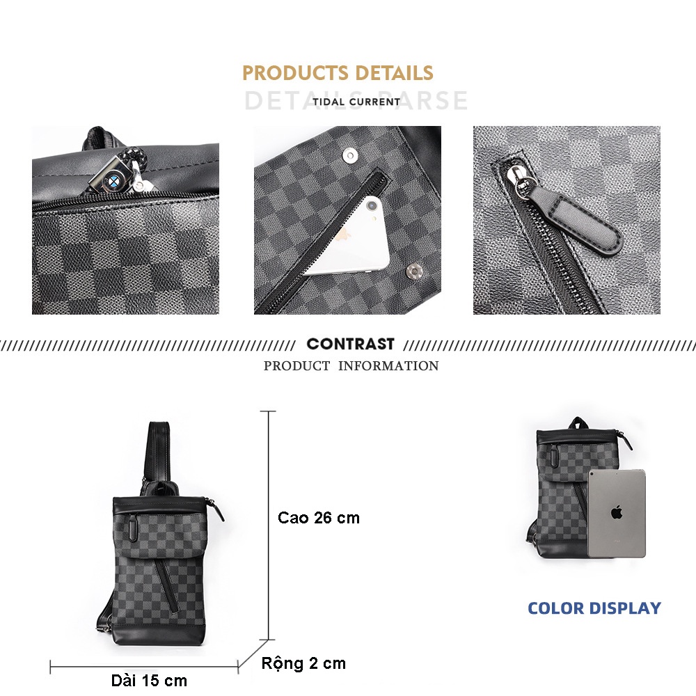 Túi đeo chéo nam nữ thời trang cao cấp RIKY túi bao tử nam nữ phong cách đeo vai trẻ trung