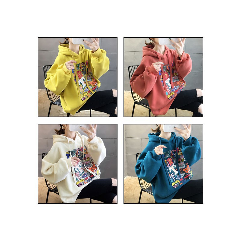 Áo Hoodie In Họa Tiết Graffiti Cá Tính Dành Cho Nữ | BigBuy360 - bigbuy360.vn