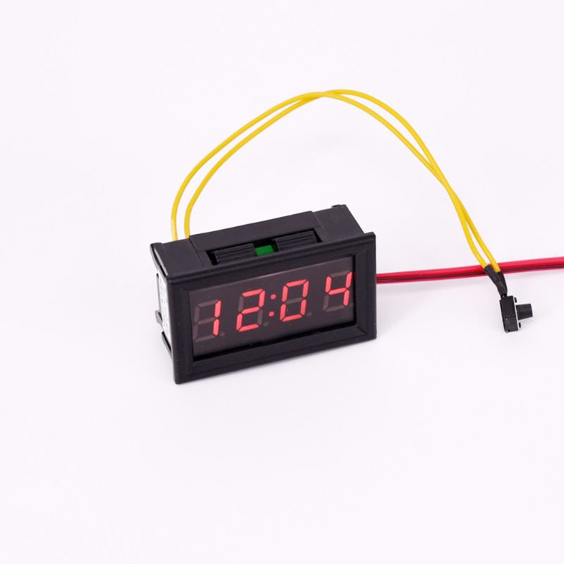 Đồng Hồ Điện Tử Hiển Thị LED 24h Kỹ Thuật Số Tự Động Cho Xe Hơi / Xe