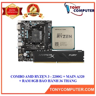 COMBO AMD RYZEN 3 - 2200G + MAIN A320 + RAM 8GB