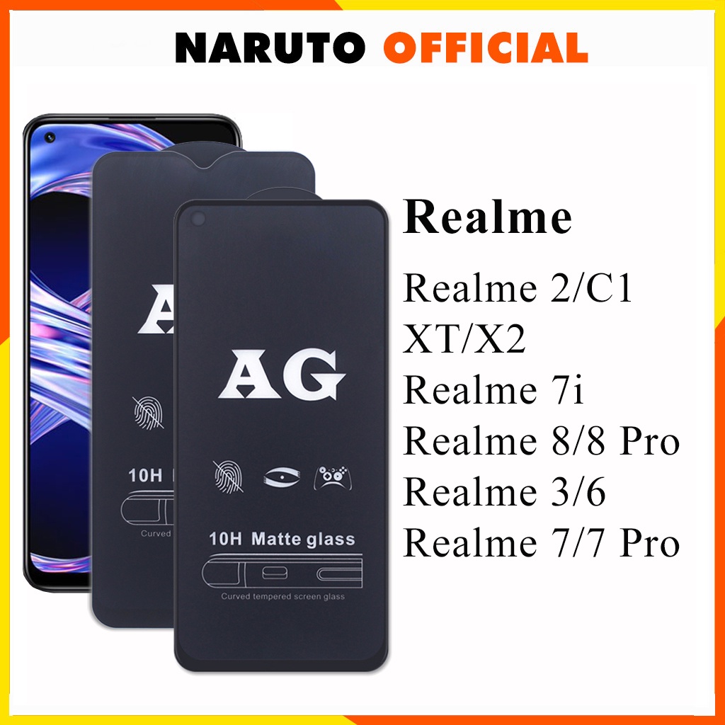 Kính cường lực chống vân tay realme C1 realme 2 XT X2 Realme 7i realme 3 6 realme 7 7 pro full màn tổng hợp kính-[CVT]