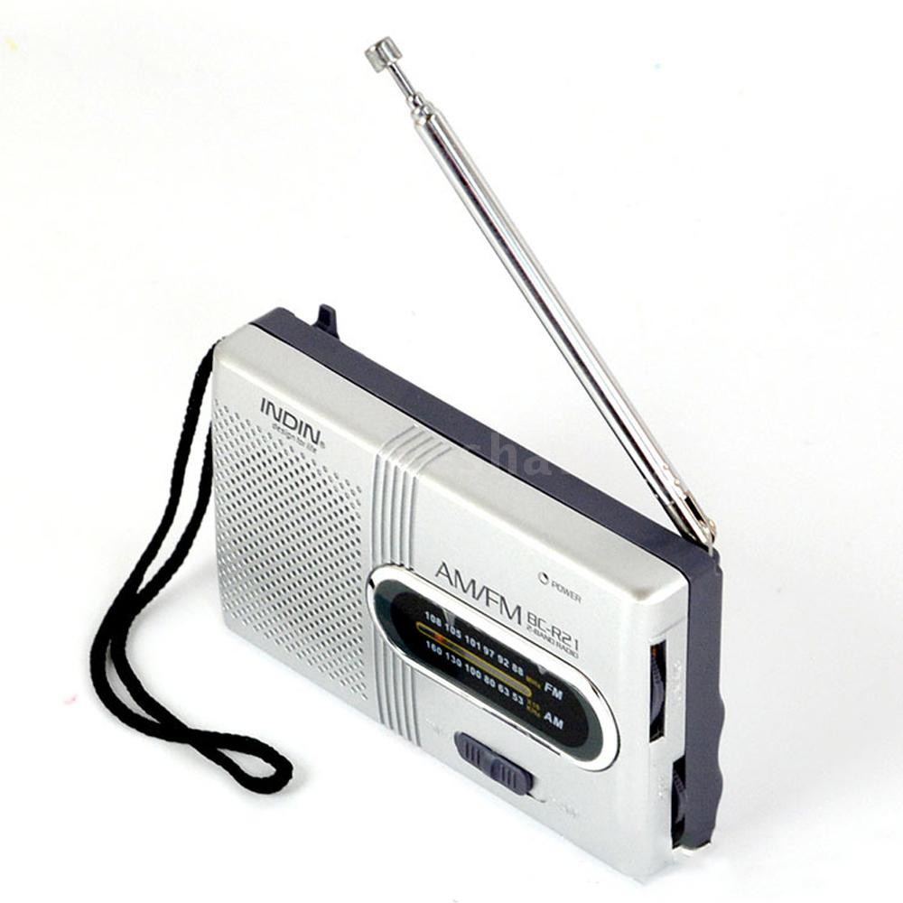 Ayeshaw BC-R21 Mini Radio Portable Speaker AM FM Adjustable Telescopic Antenna Pocket Radios