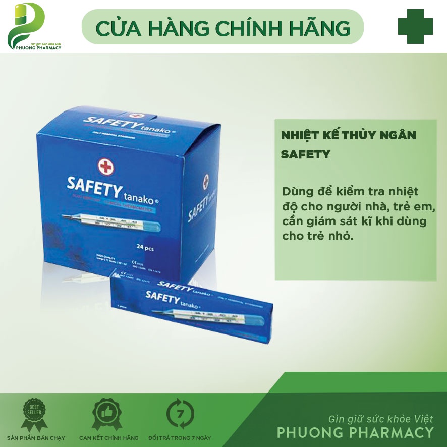 Safety tanako - Nhiệt kế thủy ngân xanh